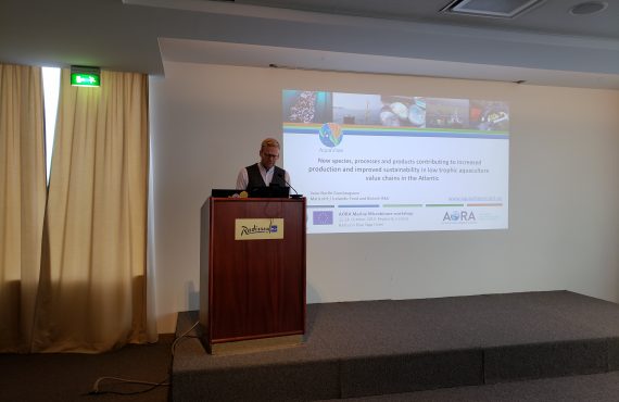 Valur N. Gunnlaugsson, of Matís, presenting AquaVitae at AORA workshop.