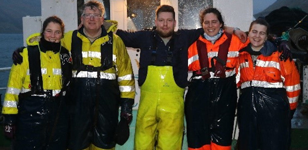 The Ocean Rainforest team on site, in their offshore seaweed farm in the Faroe Islands.