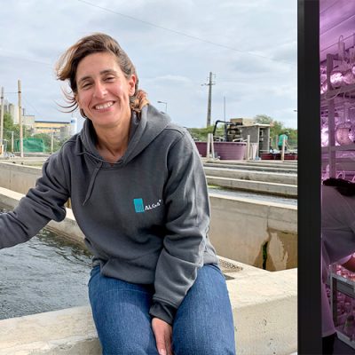 Helena Abreu at the field and an employee at the matternity room