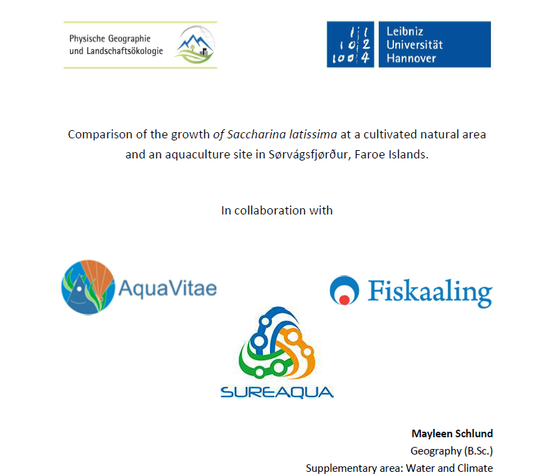 comparison of the growth of Saccharina latissima at a cultivated natural area and an aquaculture site