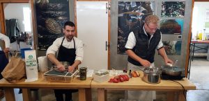 Lloyd and Nicolas getting ready